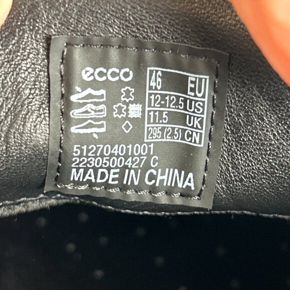 Ecco Tray Tech Derby Dress Shoes Mens 12-12.5 Black Leather Cap Toe Business main image 5